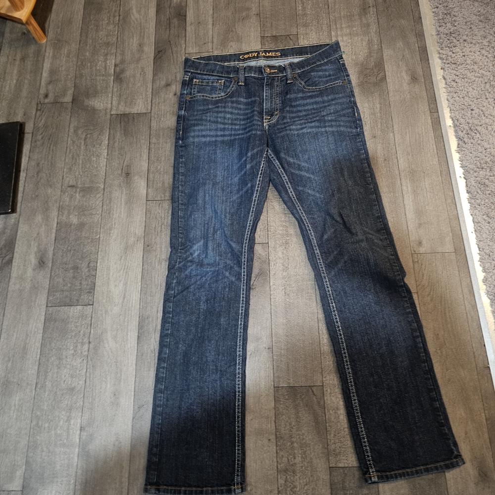 Cody James Men's Straight Fit Jeans in Dark Blue Size 33/34 Western{J3}